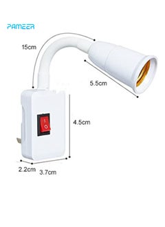 PAMEER Plugin Light Socket Adapter Plug Lamp Desk Extender for AC Bulb E26 E27 Holder All Direction Bulb Adapter with ON OFF Switch  - Image 2