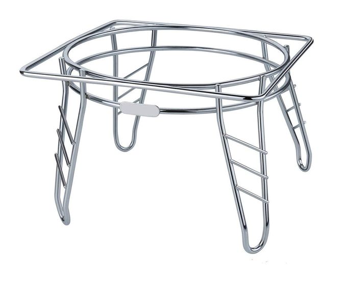 dhavl Fancy Water Pot and Matka Stand Stainless Steel Pot Stand Kitchen Rack Chrome Plated Plant Pot StandSilver