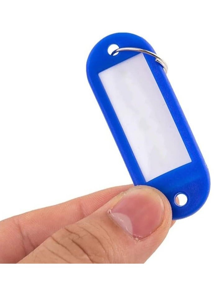 Rubik Plastic Key Tags with Labels 50pcs Pack, Durable Key Rings with Labels For Keys Identification, PET ID, Office, Realestate, Stores, Warehouse (Cyan)  - Image 4