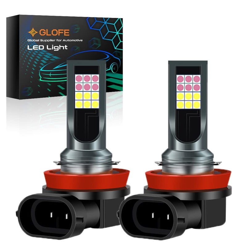 GLOFE Switchback Strobe Flash 24LED H11 H9 H8 H16JP White Pink Purple Fog Light Bulbs Driving DRL Daytime Running Light - Image 3