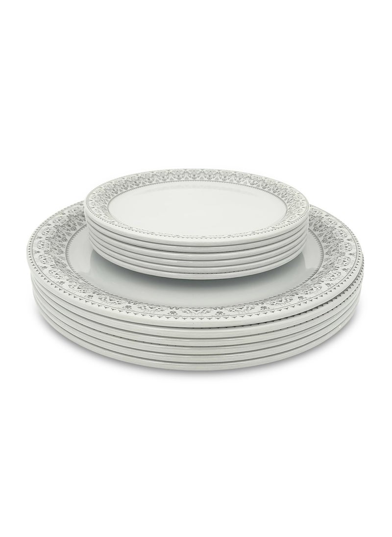 Superware SUPERWARE | Food Grade Melamine | Dinner Set - Manila Gray Lava (24 pcs.) | Dinnerware, Tableware, Stain Free, Glazed Finish  - Image 4