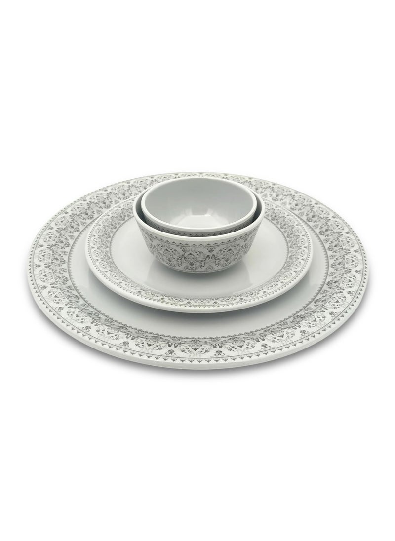 Superware SUPERWARE | Food Grade Melamine | Dinner Set - Manila Gray Lava (24 pcs.) | Dinnerware, Tableware, Stain Free, Glazed Finish  - Image 2