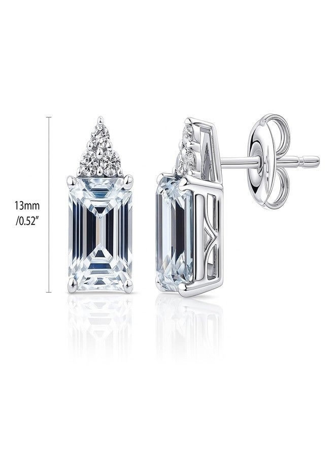 بيركيل أقراط بيريكل من الفضة الإسترلينية المرصعة بحجر زركونيا مكعب بقطع الزمرد عيار 4.2 قيراط للنساء - Image 2