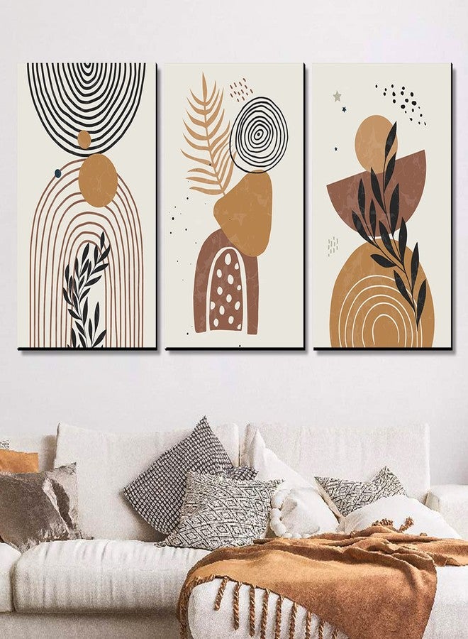 HOTHOUSE Boho Wall Art For Living Room Office Bed Room | Modern Wall Art MDF Panels For Wall Décor | Wall Art Panels For Home Decoration | Wall Art Panels | Modern Art Painting MDF Panels | Set Of 3 | (Art 2, 9x12 inch, Unframed) - Image 2