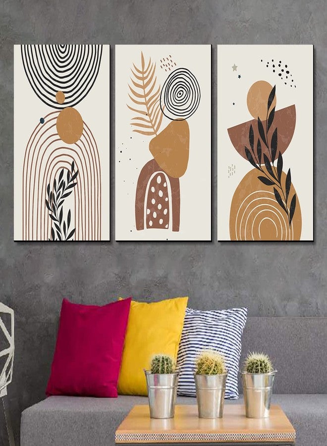 HOTHOUSE Boho Wall Art For Living Room Office Bed Room | Modern Wall Art MDF Panels For Wall Décor | Wall Art Panels For Home Decoration | Wall Art Panels | Modern Art Painting MDF Panels | Set Of 3 | (Art 2, 9x12 inch, Unframed) - Image 1