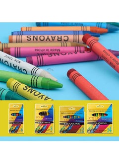 ZCM-HAPPY 4 Boxes of 24 Pieces Multicolor Crayons Set Kids Drawing Doodle Oil Pastels Non-toxic Suitable for Boys and Girls  - Image 2