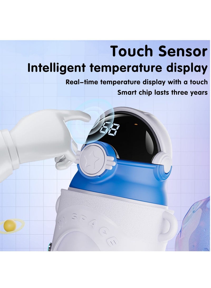 Y&D SYOSI Kids Water Bottle, 17oz/500ml Thermos Stainless Steel Vacuum Insulated Bottle with Straw, Leak and Splash Proof, Temperature Display for (White) - Image 4