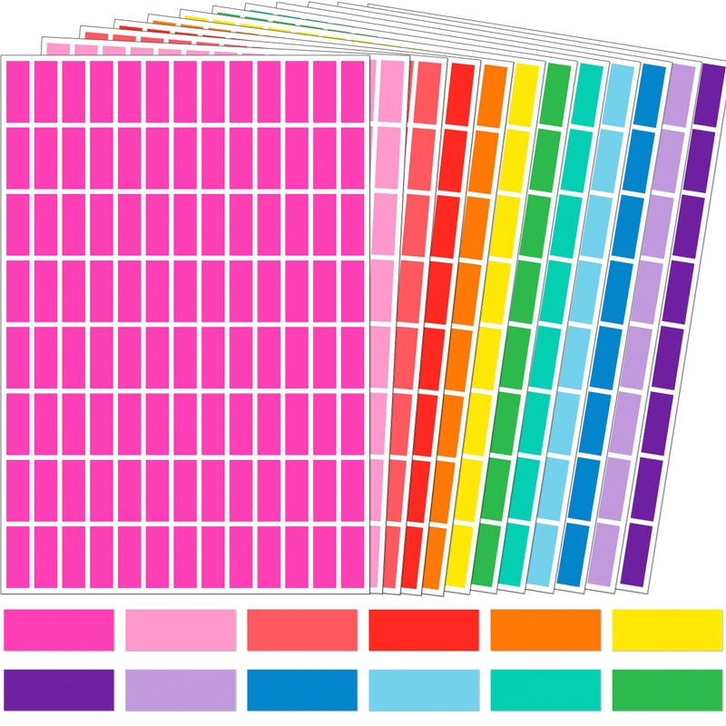 YSHIHE Colored Labels,1in x 3/8in(25 x 10mm) Adhesive Labels,12 Colors Color Coding Labels,Removable Stickers - 4992 Pack - Image 1