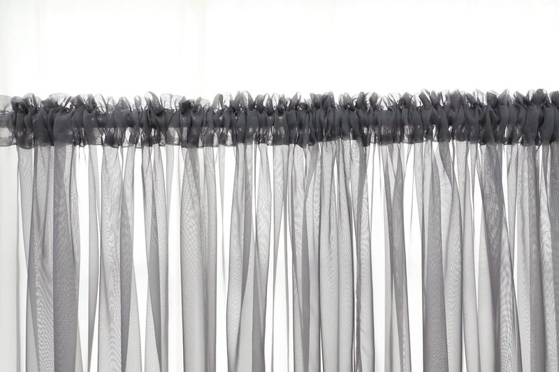 Mianbo Dark Gray Sheer Curtains 130 Inches Length 2 Panels Set Window Sheer Curtains Basic Rod Pocket For Bedroom Children Living Room Yard Kitchen - Image 4