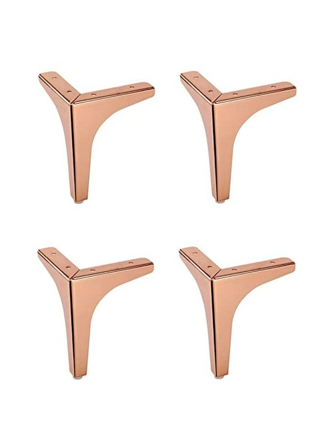 Fascination Sofa Legs 5 Inches Shiny Finish T Shape Set of 4 Weight Capacity 300kg Rose Gold - Image 1