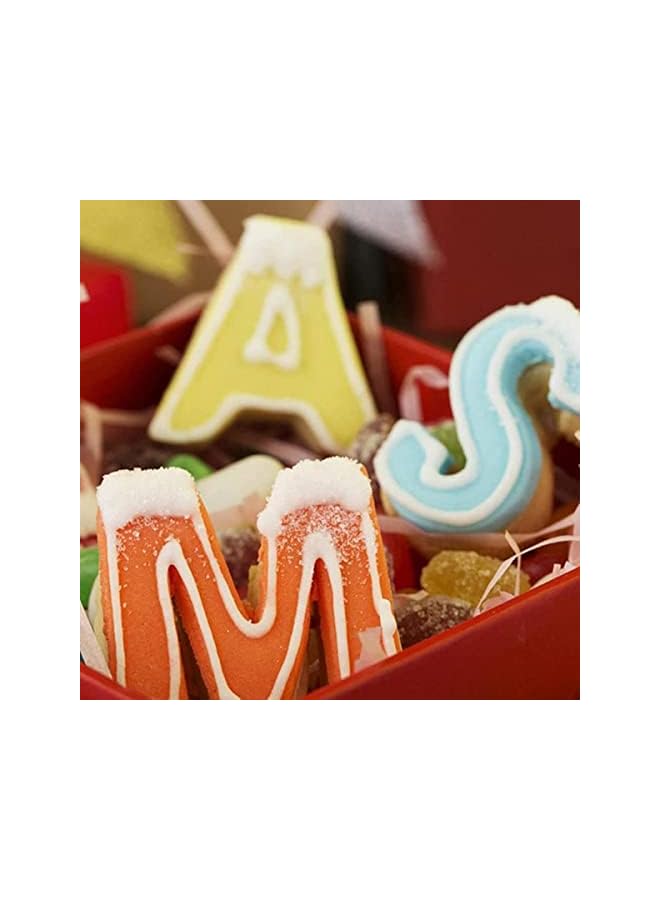 S-TOP Alphabet Letter Cookie Cutters Set, Stainless Steel 3D Letters Shaped Biscuit Cutters, DIY Cake Decorating Tool, Baking Mold for Sandwich Kitchen Fondant Biscuit, Fruit, 26 Pcs +1 Storge Box - Image 2