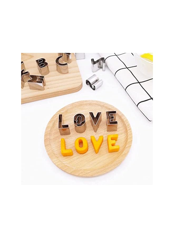 S-TOP Alphabet Letter Cookie Cutters Set, Stainless Steel 3D Letters Shaped Biscuit Cutters, DIY Cake Decorating Tool, Baking Mold for Sandwich Kitchen Fondant Biscuit, Fruit, 26 Pcs +1 Storge Box - Image 5