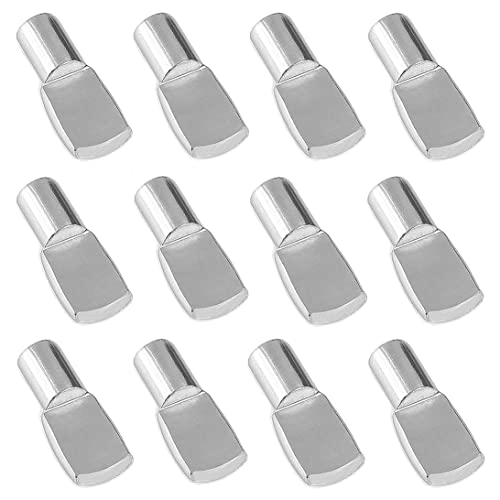 Delatanus 1/4 Inch Shelf Pegs,Spoon Shape Support Pins for Shelves Cabinets Furniture Nickel Plated-40Pcs - Image 5