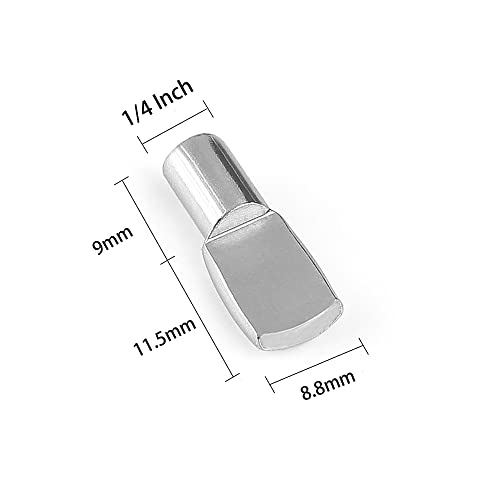 Delatanus 1/4 Inch Shelf Pegs,Spoon Shape Support Pins for Shelves Cabinets Furniture Nickel Plated-40Pcs - Image 2