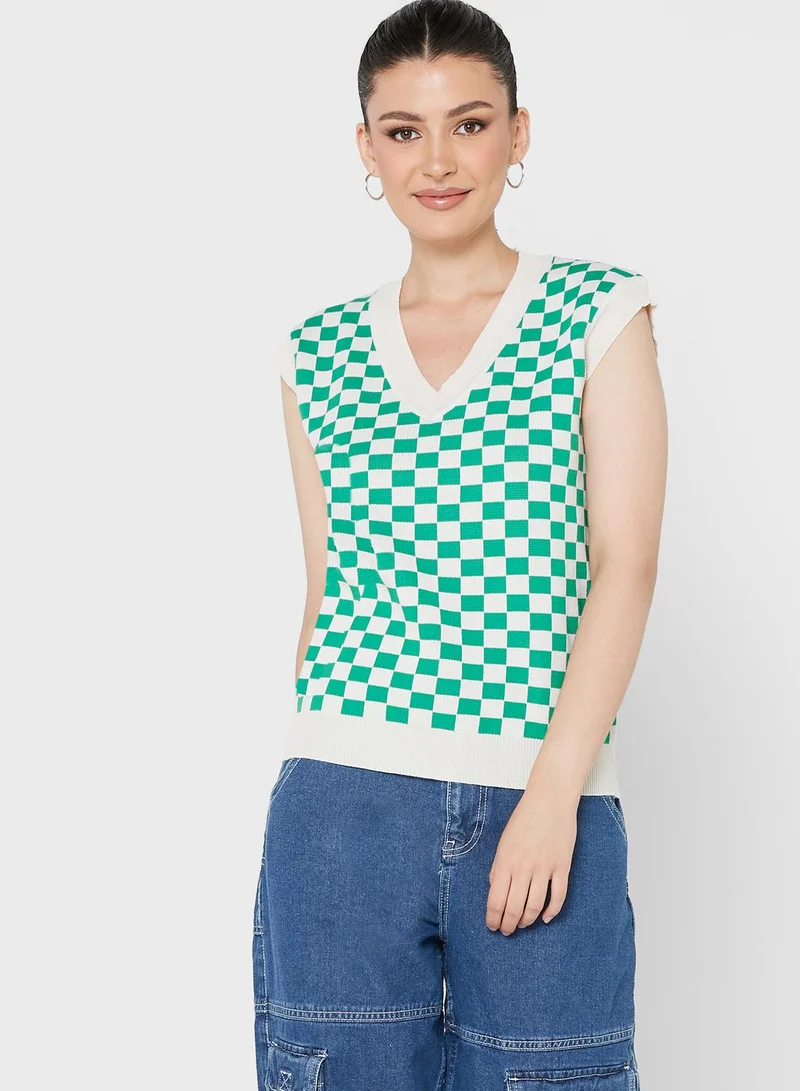 Ginger Checkered Sweater Vest