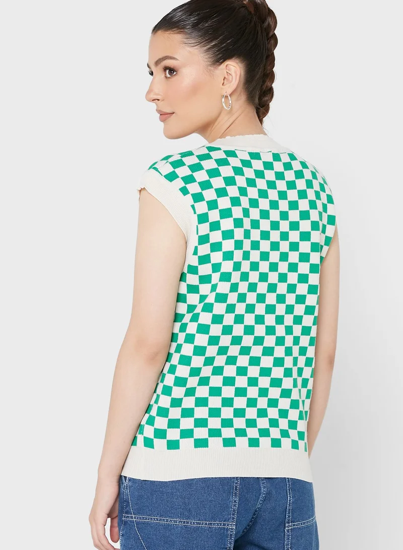 Ginger Checkered Sweater Vest