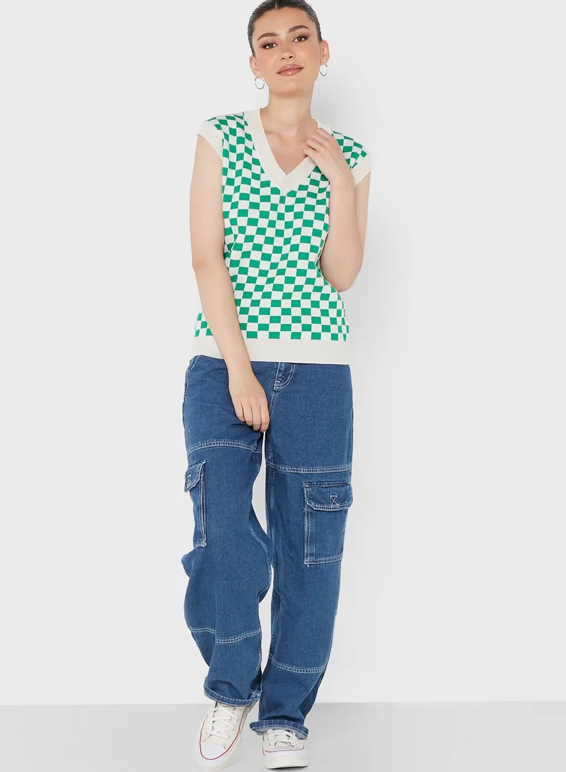 Ginger Checkered Sweater Vest