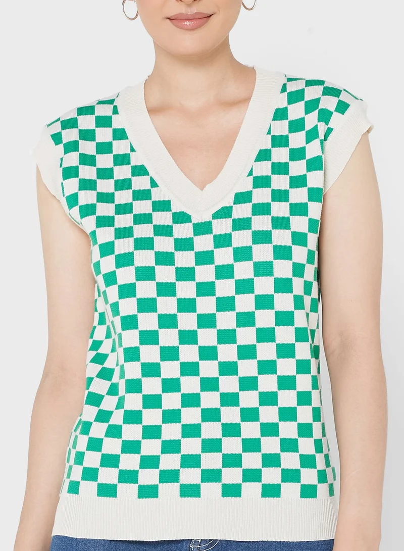 Ginger Checkered Sweater Vest
