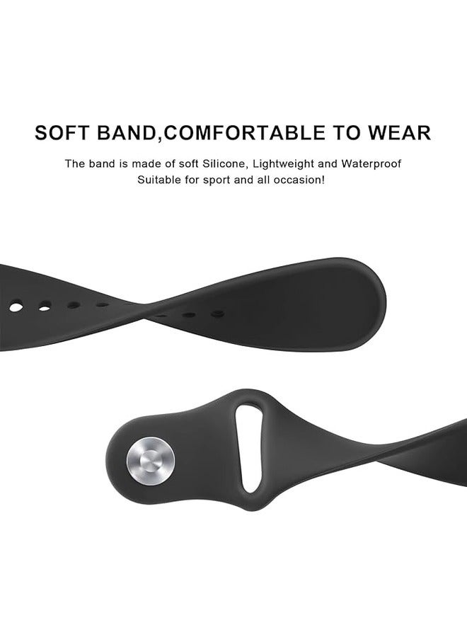 ELTRAZONE Black Soft Silicone Sport Band for Samsung Galaxy Watch 6 (40mm/44mm) & Galaxy Watch 6 Classic (43mm/47mm) – 20mm Replacement Strap for Men and Women - Image 3