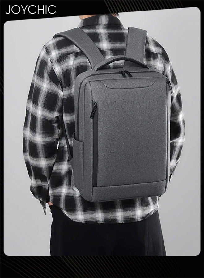 Joychic Travel Business Laptop Backpack Wear-resistant Computer Daypack Anti-theft Double Shoulder Bag with USB Charging Port for Men School Office Fits 15.6 inch Grey - Image 2
