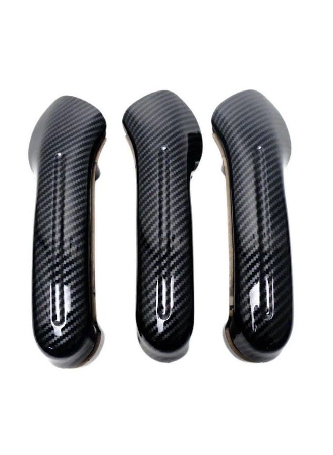 5-piece Car Carbon Grain Master Window Switch Control Panel Trim Bezel + 3 Interior Door Grab Handle Set for VW Jetta Golf MK4 1999-2004 - Image 3