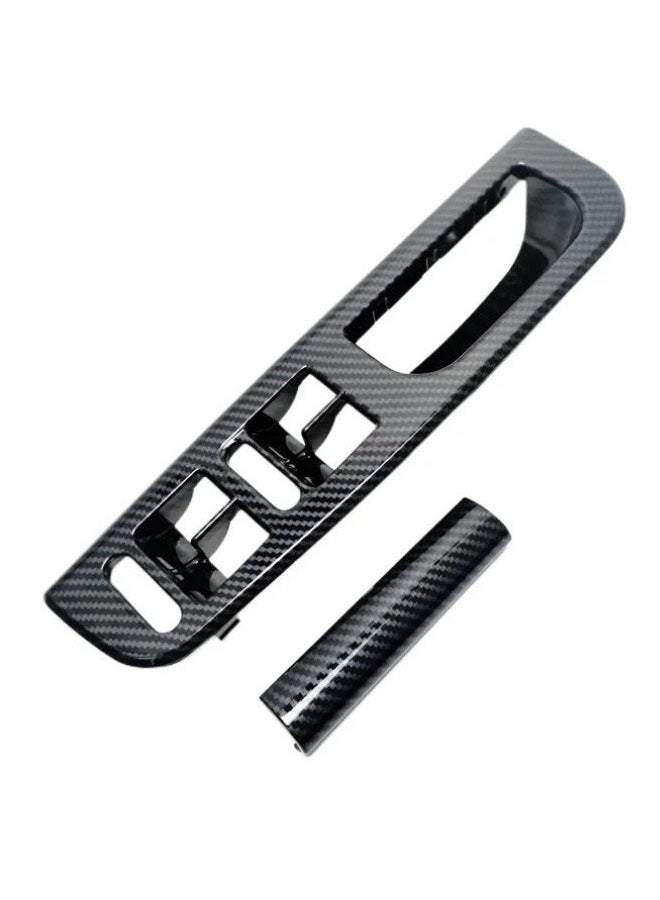 5-piece Car Carbon Grain Master Window Switch Control Panel Trim Bezel + 3 Interior Door Grab Handle Set for VW Jetta Golf MK4 1999-2004 - Image 2