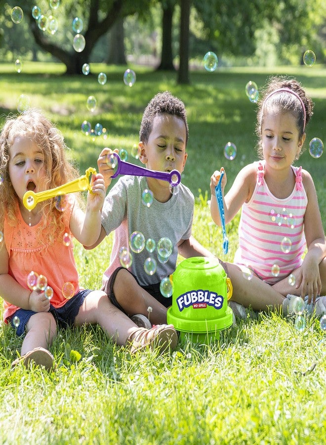 Fubbles Bubbles No-Spill Big Bubble Bucket in Green | Bubbles for Toddlers and Kids of All Ages | Includes Fubbles Bubbles Bucket and 3 Bubble Wands, Made in The USA - Image 4