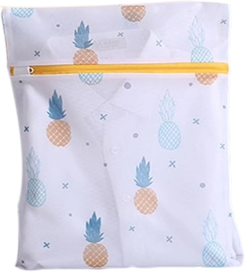 حقيبة الغسيل ذات السحاب بلون الأناناس، شبكة البوليستر السميكة، واقي الملابس، منظّم - Image 1