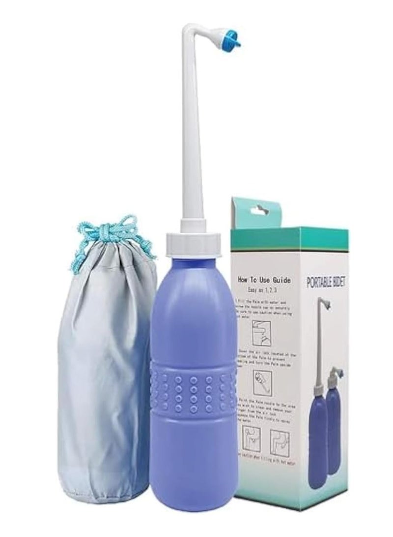 ECVV شطاف محمول كبير 650 مل زجاجة بيديه محمولة للسفر شطاف مرحاض يدوي مقعد بخاخ ماء - Image 1