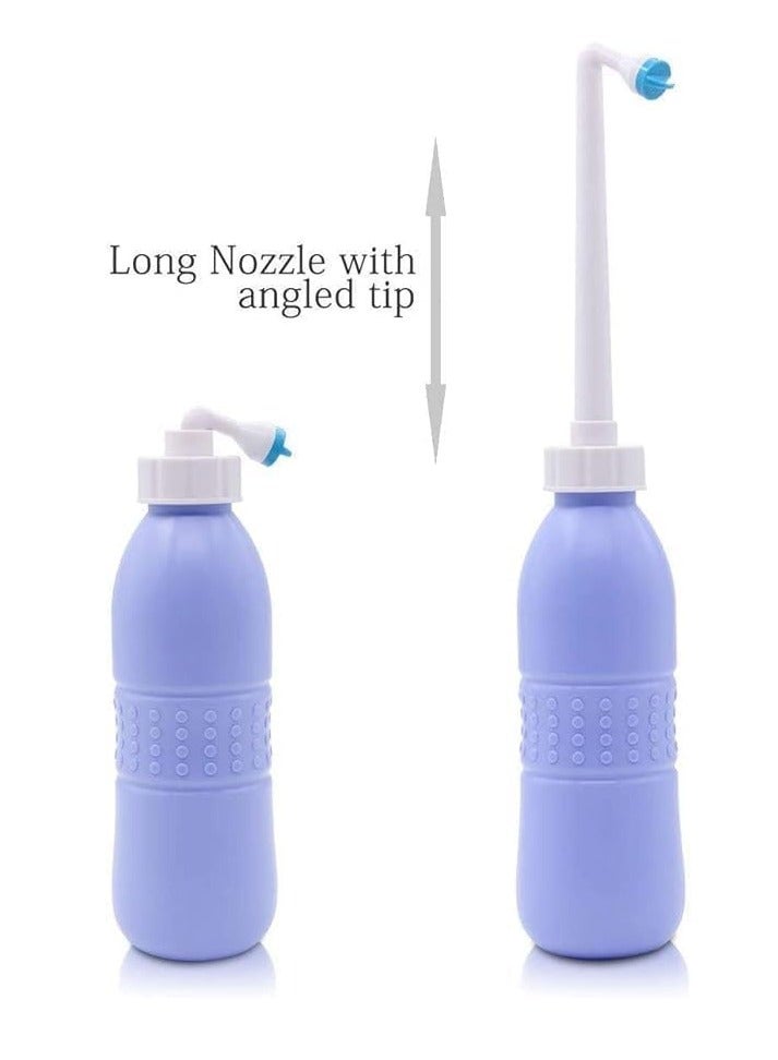 ECVV شطاف محمول كبير 650 مل زجاجة بيديه محمولة للسفر شطاف مرحاض يدوي مقعد بخاخ ماء - Image 2