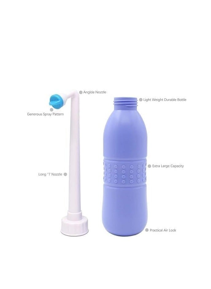 ECVV شطاف محمول كبير 650 مل زجاجة بيديه محمولة للسفر شطاف مرحاض يدوي مقعد بخاخ ماء - Image 5