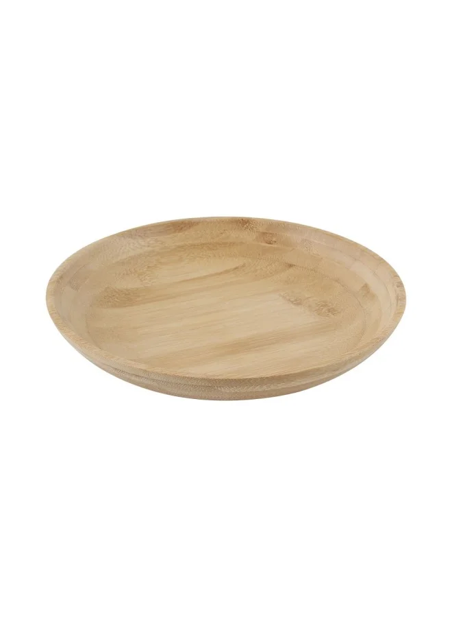 DANUBE HOME Loretta Bamboo Serving Tray Modern Houseware Serving Tray Wooden Bamboo Circle Tray for Coffee Table 23 x 23 x 4 Hcm