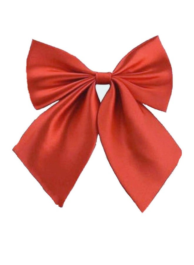 IBDA Drizzle Red Knotted Bow Ties,Pack of 01, Hair Scrunchie, Hair Ties, Handmade with Alligator Clip, Premium Head Accessories. - Image 2