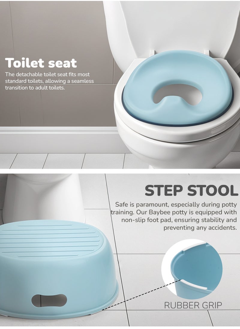 BAYBEE Baybee 3 in 1 Nando Baby Potty Seat For Kids, Baby Potty Training Seat Chair With Splash Guard & Potty Step Stool for Toddlers Kids Western Toilet Seat Potty Seat For 0 to 5 Years Boy Girl Blue  - Image 3
