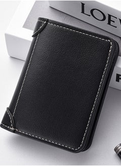 Deabolar Premium Men's Wallet - Vertical Short Design Luxury Card Holder, Large Capacity Business Credit Card Holder, Men's Slim Front Pocket Wallet  - Image 1
