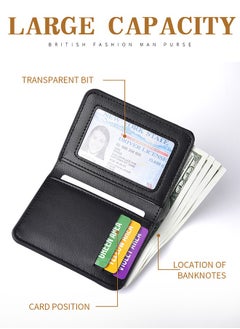Deabolar Premium Men's Wallet - Vertical Short Design Luxury Card Holder, Large Capacity Business Credit Card Holder, Men's Slim Front Pocket Wallet  - Image 2