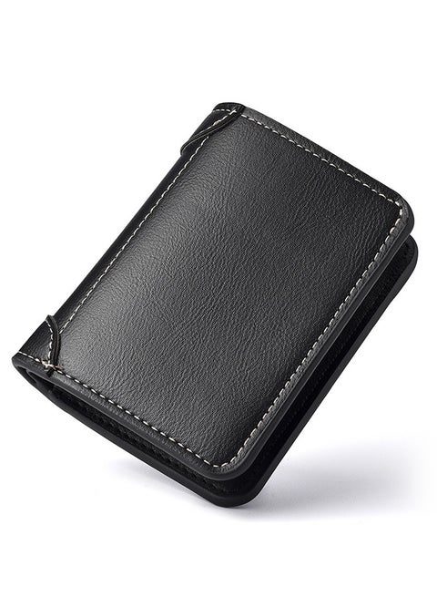Premium Men's Wallet - Vertical Short Design Luxury Card Holder, Large Capacity Business Credit Card Holder, Men's Slim Front Pocket Wallet