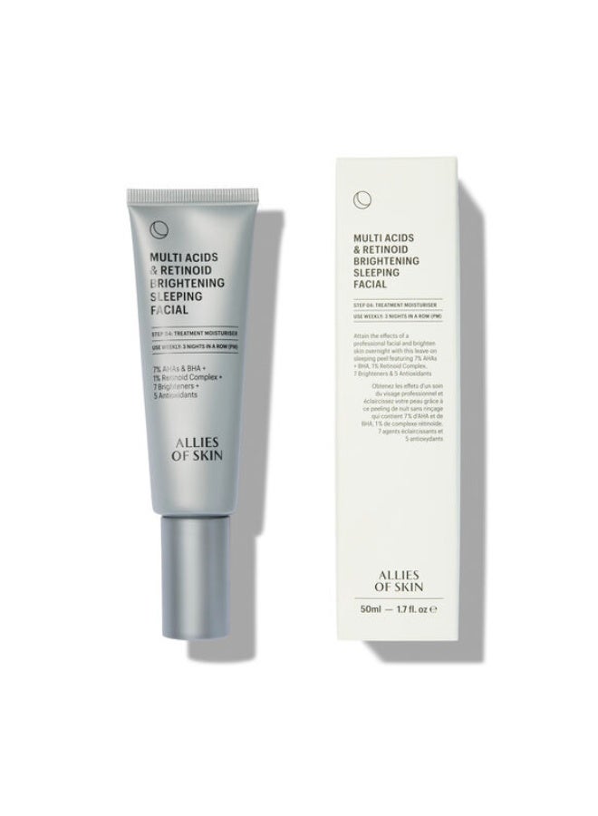Allies of Skin Multi Acids & Retinoid Brightening Sleeping Facial  48ML - Image 3