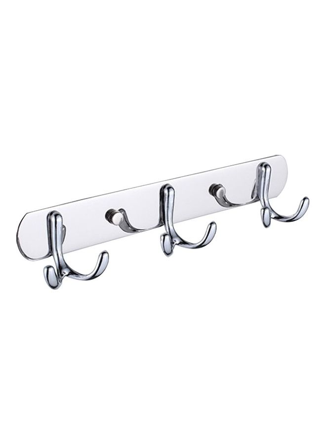 NIBEMINENT Bathroom Hook Rack Silver  - Image 1