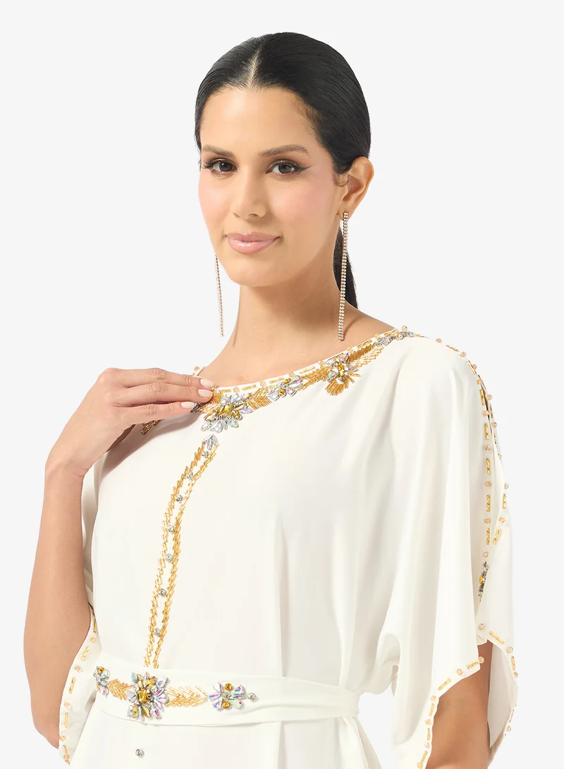 Khizana  Embellished Dress With Slit Sleeves for Women | Best Price UAE