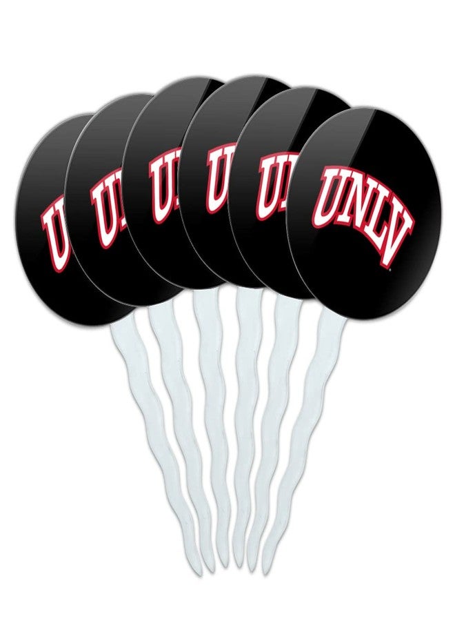 GRAPHICS & MORE University of Nevada, Las Vegas Secondary Logo Cupcake Picks Toppers Decoration Set of 6 - Image 1
