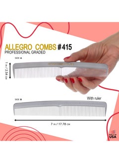 Allegro Combs Allegro Combs #415 Combs for Women, 7 Inches Combs for Men, Parting Comb, Hair Comb, Comb for Men 3 Count (Gray)  - Image 2