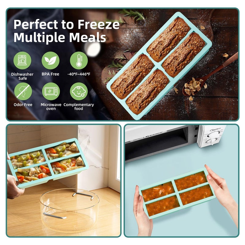 FDDAI Silicone Freezer Tray for Sauce Cube: FDDAI Super Prep Freezing Tray for Souped Storage - Freeze 125mL 250mL Broth Soup Portion - Image 5