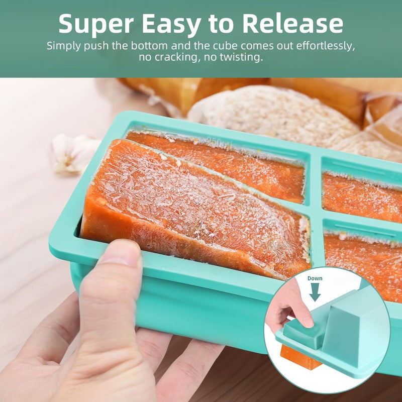 FDDAI Silicone Freezer Tray for Sauce Cube: FDDAI Super Prep Freezing Tray for Souped Storage - Freeze 125mL 250mL Broth Soup Portion - Image 3