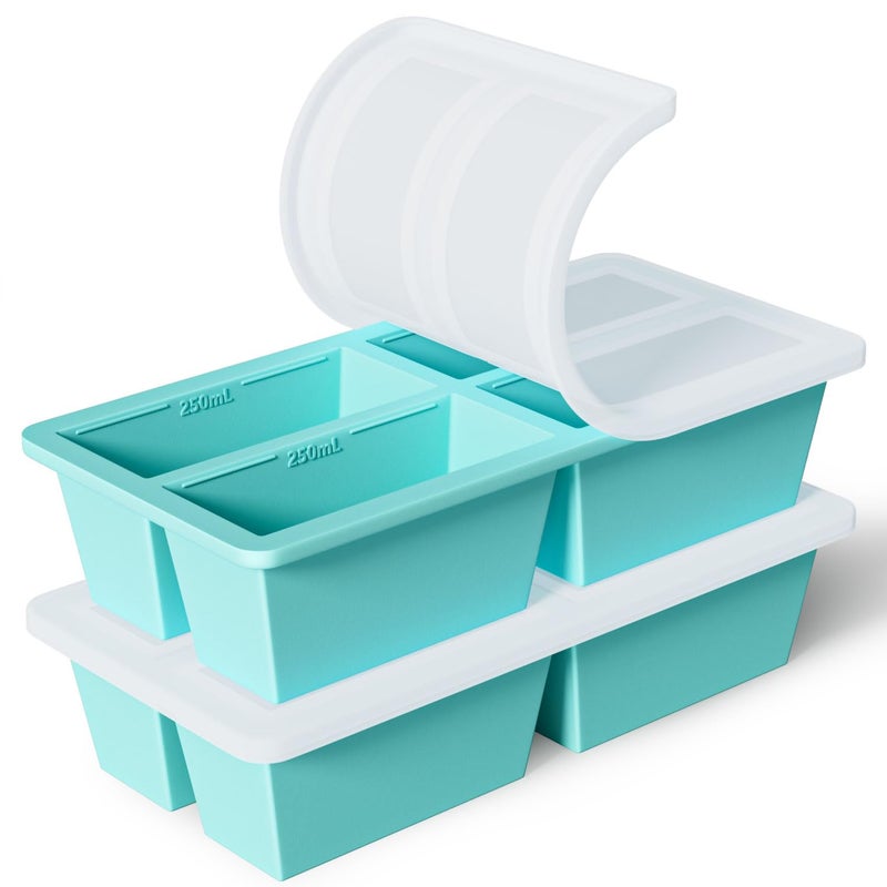 FDDAI Silicone Freezer Tray for Sauce Cube: FDDAI Super Prep Freezing Tray for Souped Storage - Freeze 125mL 250mL Broth Soup Portion - Image 1