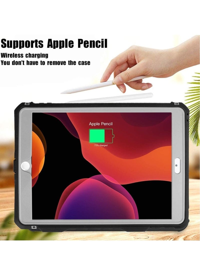 Generic - ipad 10.2 Waterproof Case 2021/2020/2019, Case iPad 7th/iPad 8th/iPad 9th Generation IP68 Waterproof ipad 10.2 Cover with Strap Stand Pencil Holder Built-in Screen Protector Rugged Shockproof Case - Image 1