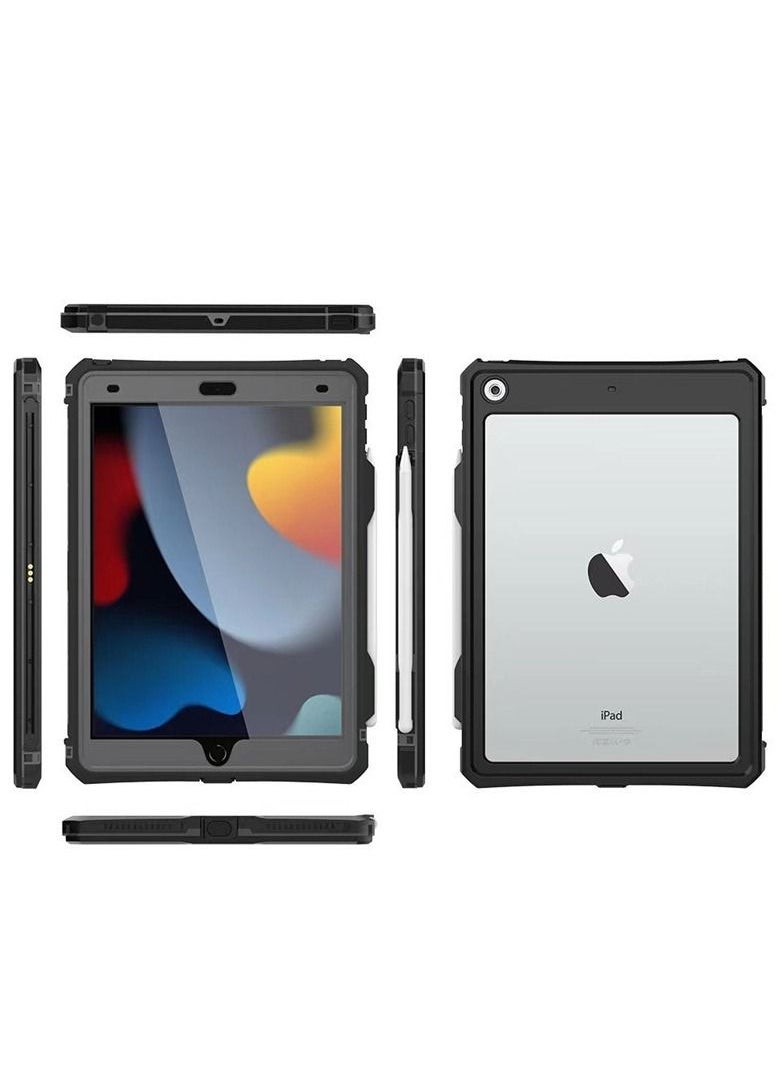 Generic - ipad 10.2 Waterproof Case 2021/2020/2019, Case iPad 7th/iPad 8th/iPad 9th Generation IP68 Waterproof ipad 10.2 Cover with Strap Stand Pencil Holder Built-in Screen Protector Rugged Shockproof Case - Image 1
