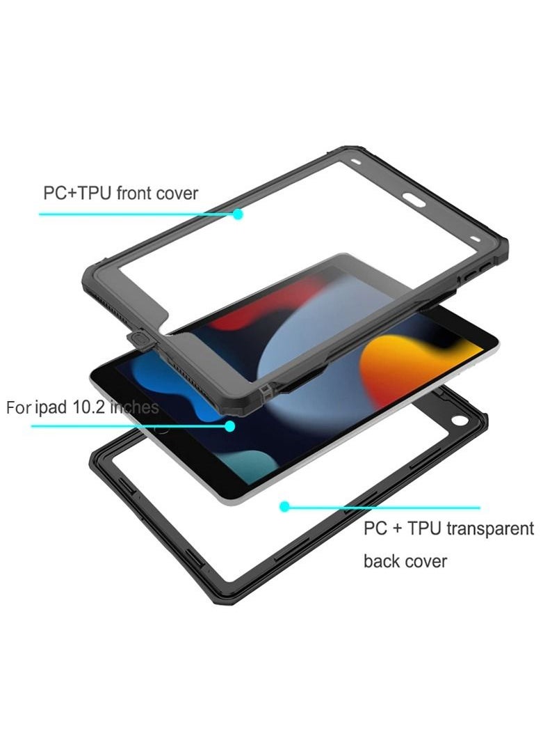 Generic - ipad 10.2 Waterproof Case 2021/2020/2019, Case iPad 7th/iPad 8th/iPad 9th Generation IP68 Waterproof ipad 10.2 Cover with Strap Stand Pencil Holder Built-in Screen Protector Rugged Shockproof Case - Image 1