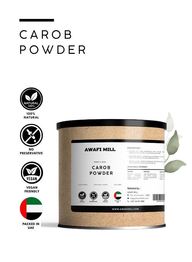 AWAFI MILL Carob Powder (Ceratonia siliqua) | Naturally Sweet, Caffeine-Free Cocoa Alternative for Baking, Hot Drinks, Smoothies and Desserts - 100 g | 3.5 Oz - Image 2