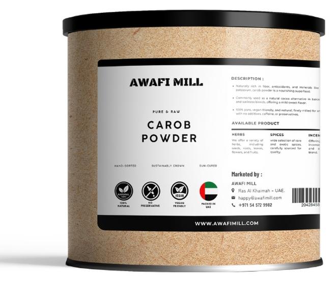 AWAFI MILL Carob Powder (Ceratonia siliqua) | Naturally Sweet, Caffeine-Free Cocoa Alternative for Baking, Hot Drinks, Smoothies and Desserts - 100 g | 3.5 Oz - Image 1